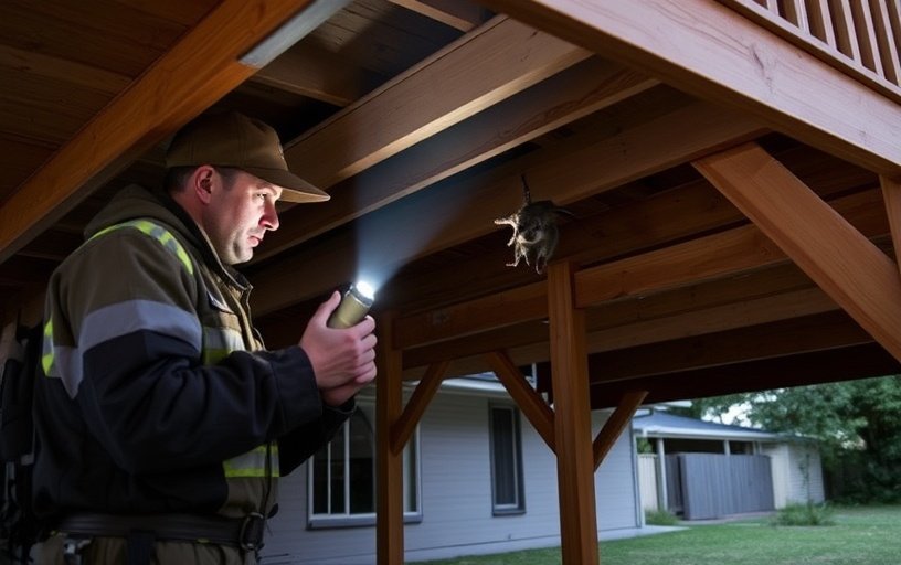 Under Deck Possum Removal in Hampton